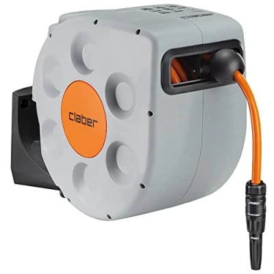 Immagine di Rotoroll Evolution 20m Claber, Avvolgitubo automatico per installazione a parete dotato di slow rewind