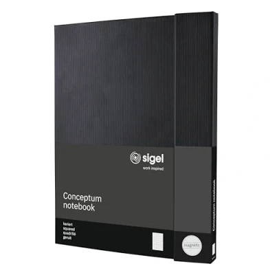 Immagine di SIGEL CO141 Taccuino premium con quadretti, A4+, copertina rigida, nero, Conceptum