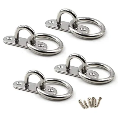 Immagine di gancio da soffitto piastra con occhiello in acciaio inox 304, parete, resistente per appendere (viti incluse)