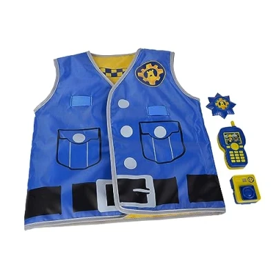 Immagine di Simba 109252478 Set di inserti per pompiere Sam polizia, gilet stampato con funzione reversibile, body Cam 5 cm visualizzatore immagini, walkie talkie
