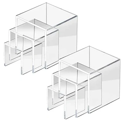 Immagine di HBselect 6 pezzi Espositori Trasparenti Acrilico Chiaro Espositore Gioielli Decorazioni per Interni MINI