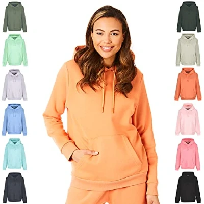 Immagine di Light and Shade LSLSWT005 Top in Felpa con Cappuccio Super Soft Touch Loungewear da Donna, Arancione, M