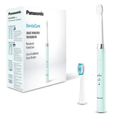 Immagine di Panasonic EW DM81 G503 Spazzolino Elettrico, 2 Testine Incluse, Timer, Modalità di Funzionamento, Design Ergonomico, 31.000 Movimenti al Minuto, Vibrazioni Soniche, Verde