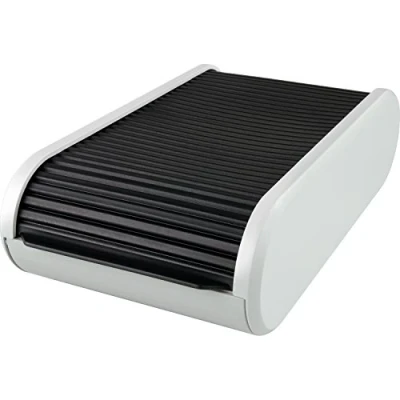 Immagine di Helit H6218098 Classificatore per biglietti da visita, capacità 300 biglietti, 24,9 x 14,7 7,5 cm, nero e grigio chiaro