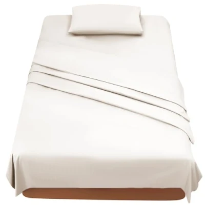 Immagine di FARFALLAROSSA Lenzuola Letto Singolo 90 Completo 3 Pezzi in Microfibre Lenzuolo con Angoli Sopra 1 Federa 50x80 90x190/200 Beige