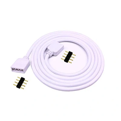Immagine di LitaElek 5m Cavo di Prolunga Striscia LED RGB Nastro Estensione Banda 4 Pin Strip Extension Cable Estensore Connettore per 5050 3528 2835 Strip, Bianco, 1pc