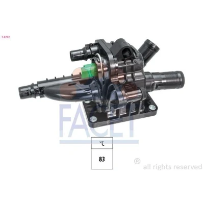 Immagine di FACET 7.8792 Termostato motore 83 con guarnizione PEUGEOT: 208 I Hatchback, 207 SW, CITROËN: DS3 C5 III Station Wagon, C3 II