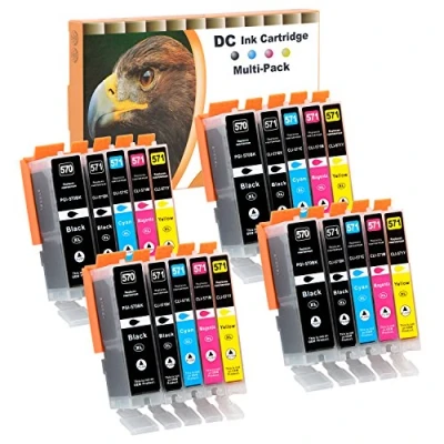 Immagine di D&amp;C 20x Cartucce d&#039;inchiostro Sostituzione per Canon PGI 570 XL CLI 571 Compatibile con PIXMA MG5750 MG6850 MG6851 TS5050 TS5055 TS6050 TS6051 TS6052 MG5700 MG5751 MG6800
