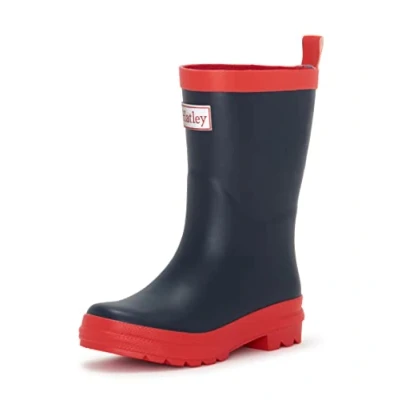 Immagine di Hatley Regenstiefel Classic Wellington Rain Boot, Barca della Pioggia Unisex Bimbi 0 24, Marine &amp; Rot Navy Red, 20 EU
