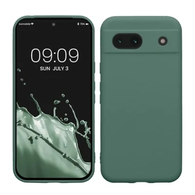 Immagine di kwmobile Custodia Compatibile con Google Pixel 8a Cover Back Case per Smartphone in Silicone TPU Protezione Gommata verde militare