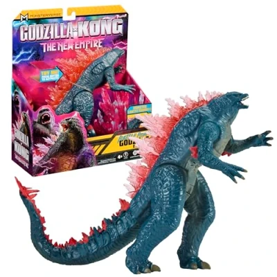 Immagine di MonsterVerse Godzilla x Kong, statuetta snodata da 18 cm, con suoni e movimento della mascella, modello casuale, per bambini dai 4 anni, MN305
