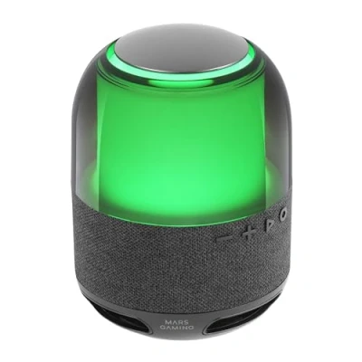 Immagine di MARSGAMING MS FLOW, Altoparlante Portatile Bluetooth 15W, Illuminazione Orbilight RGB 360, Suono Potente Driver DeepBass da 57mm, Gaming Compatto 5.3 e MicroSD, Nero