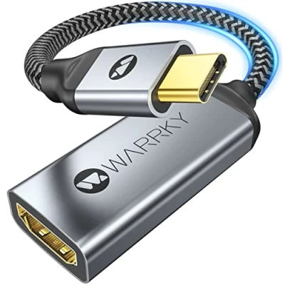 Immagine di WARRKY Adattatore da USB C a HDMI 4K, [Spine Placcate in Oro] C, Compatibile con Thunderbolt 3/4, Macbook Pro, Air, iPad Mini 6, Surface Pro/Go, S23
