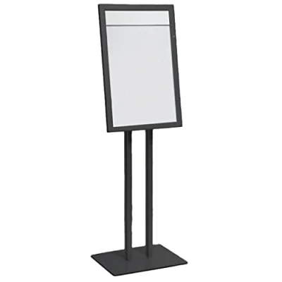 Immagine di Danieli Porta Menu da Esterno 4xA4 Bacheca a Leggio Espositore Nero Terra Portamenu Magnetico, Scrivibile Personalizzabile e Serratura, 2 Chiavi Incluse (4x A4)