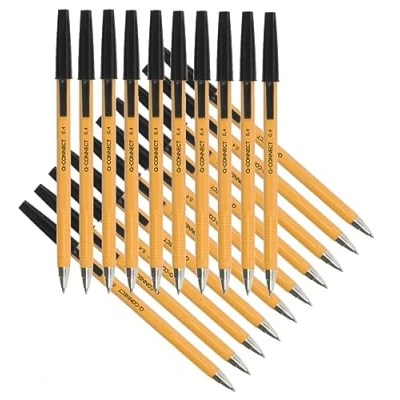 Immagine di Q Connect Penna a sfera fine nera (confezione da 20)