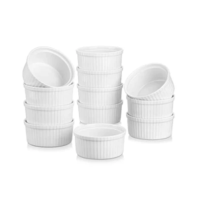 Immagine di Malacasa, set di 12 pirottini, 11 cm, in porcellana, colore avorio bianco