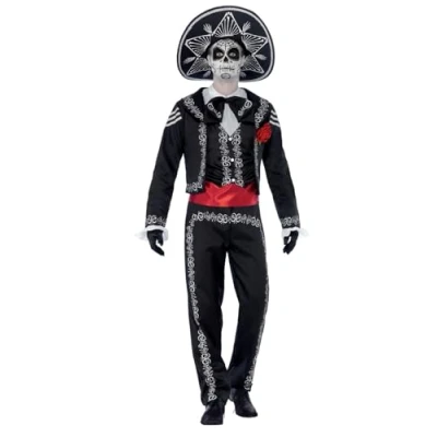 Immagine di SMIFFYS Costume Sinistro Direttore di Circo, Rosso e Nero, comprende Giacca, Camicia Finta, Maschera Cilindro