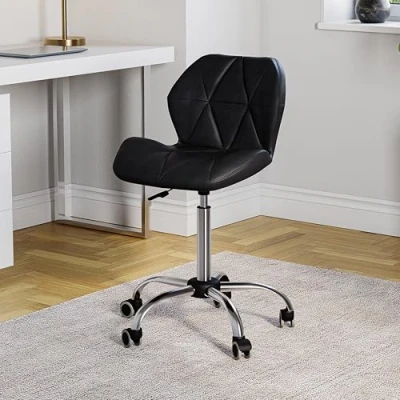 Immagine di Sharkoon Vida Designs Geo Sedia da Ufficio per Computer, Colore: Nero, Regolabili e Gambe girevoli, H 80 96 x W 47.5 D 49 Cm