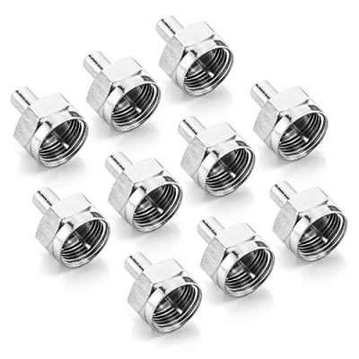 Immagine di deleyCON Resistenza Terminale di Terminazione F del Connettore SAT per Terminare con (Multiswitch, LNB, Sintonizzatore, Prese) 75 Ohm 10 Pezzi Argento