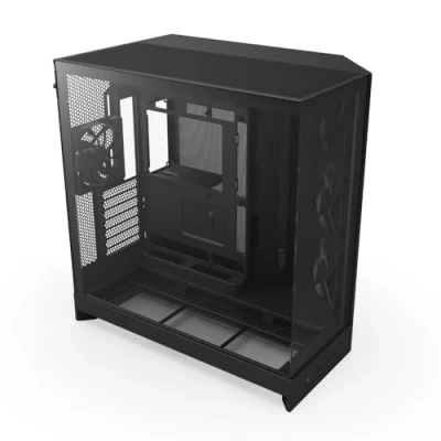 Immagine di NZXT H9 Flow (2025) Grande Case PC ATX Mid Tower a Doppia Camera con Flusso d&#039;Aria Include 3 Ventole da 140mm e 1 120mm Supporto Radiatore 420mm Vetro Temperato Nero