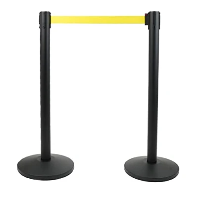 Immagine di Danieli Paletti delimitazione con nastro Coppia di Colonnine Tendinastro Segnapercorso Nere Delimita Corsie Distanziatori da 3 metri (GIALLO)