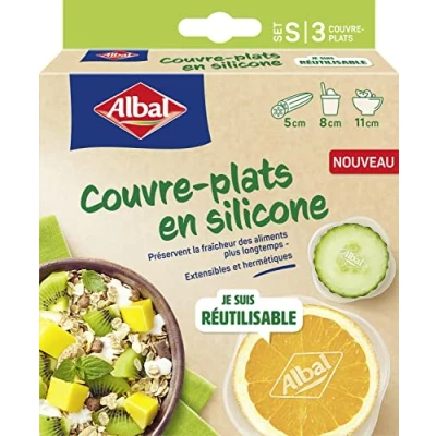 Immagine di Albal 3 copripiatti in silicone da 5 cm, 8 cm e 11 Frigorifero, congelatore microonde estensibile resistente Riutilizzabile