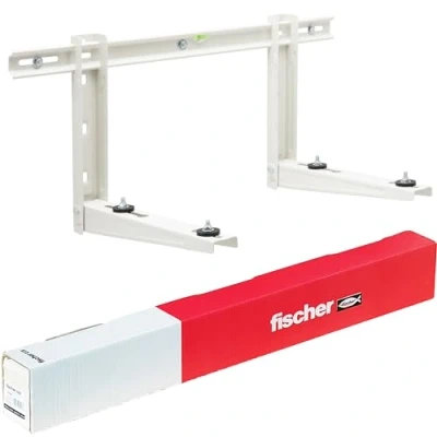 Immagine di Fischer Staffe per Climatizzatore Unità Esterna KLIMA KLIK 465, Lunghezza Braccio Mensole 465 mm, Include Tasselli Originali e Piedini Antivibranti