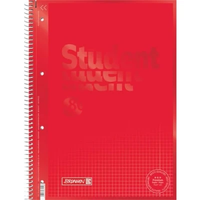 Immagine di Brunnen, Quaderni + Bloc notes, Collegeblock Student A4 90g/mq 80 fogli Riga 28 rosso (A4, Quadretti)