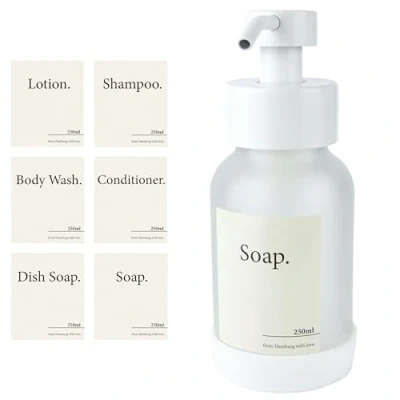 Immagine di Design Amburgo Dispenser di Sapone liquido Porta Doccia e Bagno in Vetro Pompa Acciaio inossidabile Bianco Frost
