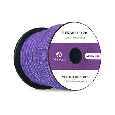 Immagine di Abma Cord Corda Elastica 6mm 10M di Gomma Cavo Elastico Marino per Teloni, Tende e Bagagli Viola