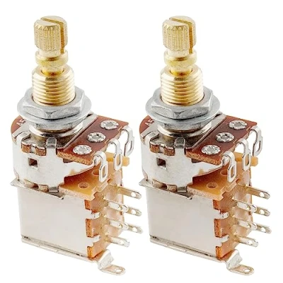 Immagine di Musiclily Pro Metriche A500K Potenziometro Push Split Long Shaft Audio Pots per Chitarra Elettrica e Basso (Set di 2)
