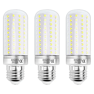 Immagine di HZSANUE LED Lampadine Mais 26W, E27 Vite Edison Lampadine, 6000K Bianco Freddo, 2900LM, 200W Incandescenza Equivalenti, Non Dimmerabile, Confezione da 3