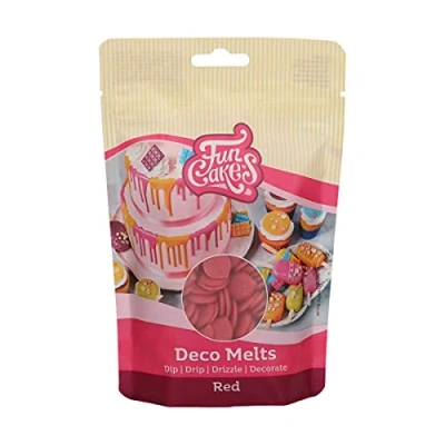 Immagine di FunCakes Deco Melts Rosso Inzuppate Sgocciolate, Spruzzate e Decorate! Sciogliere nel Microonde Versare in Ogni Stampo. Preparare Dolci, Decorare Torte, Biscotti Cupcake! 250 g
