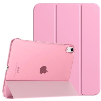 Immagine di TiMOVO Cover Custodia Compatibile con iPad 10 Generazione 10,9&quot; 2022, Retro in PC Rigido Semi Trasparente, Funzione di Auto Sveglia/Sonno, Fiore Rosa