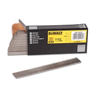Immagine di DeWalt, GROPPINI 18 GAUGE Inclinazione 0 ACCIAIO INOSSIDABILE Diametro 1,25mm Lunghezza 30mm, Utensili Compatibili DPN1850PP, XJ, Confezione 5000 pezzi