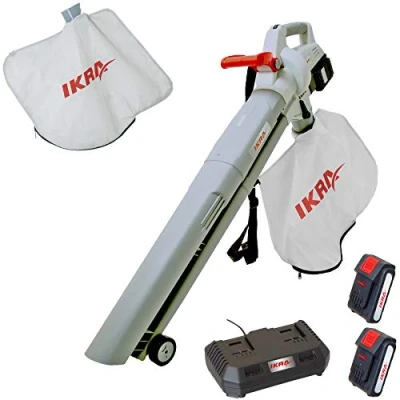 Immagine di IKRA 3in1 aspiratore soffiatore a batteria ICBV 2/20, incl. 2 batterie, doppio dispositivo di carica rapida e sacchi raccoglitori