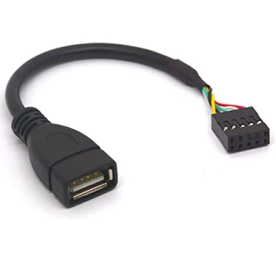 Immagine di Tomost Scheda madre USB a 9 pin femmina 2.0 tipo femmina, cavo 10 Dupont (2 pezzi)