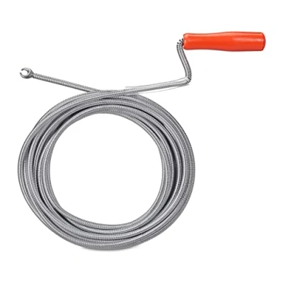 Immagine di Relaxdays Bobina di pulizia dello scarico con artiglio, meccanica dei tubi, WC, doccia, lavello, acciaio, 9 mm x 10 m, argento