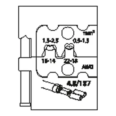 Immagine di Gedore 8140 10 1830643 Matrice di crimpaggio Isolamento Spina piatta 0.5 fino a 2.5 mm²