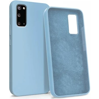 Immagine di MyGadget Custodia per Samsung Galaxy S20 Hardcase con Strato Microfibra &amp; Cover Silicone Resistente Protezione Antigraffio Antiurto Celeste