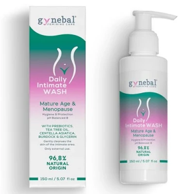 Immagine di 300 ml GYNEBAL detergente intimo donna tea tree oil con PH 8 COMPLESSO PREBIOTICO adatto alla menopausa Non provoca secchezza e bruciori Sapone LENITIVO per igiene intima quotidiana