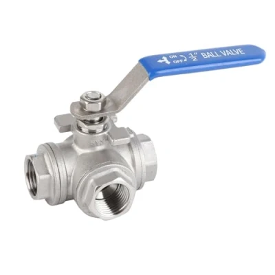 Immagine di FTVOGUE Valvola a sfera in acciaio inox SUS304 tre vie Filettatura femmina DN15