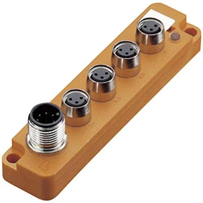 Immagine di Lumberg Automation SBS4/LED 3 12124 Scatola sensore attuatore passiva Distributore M8 con filettatura in metallo 1 pz.