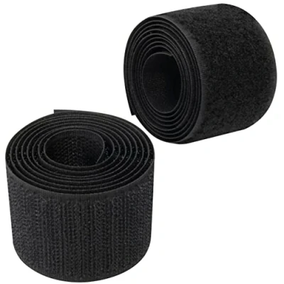 Immagine di Aerzetix C65975 Nastro/rotolo di scratch 40mm 1 metro auto aggrappante organizer/fermacavo striscia aggancio sacchetto indumento cinghia colore: nero in poliammide e poliestere