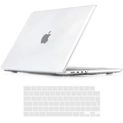 Immagine di iNeseon Custodia Compatibile con 2024 2023 2021 MacBook Pro 16 Pollici M4 M3 M2 M1 Pro/Max A3186 / A3403 A2991 A2780 A2485, Protettiva Cover Rigida Case e Copertura Tastiera, Cristallino