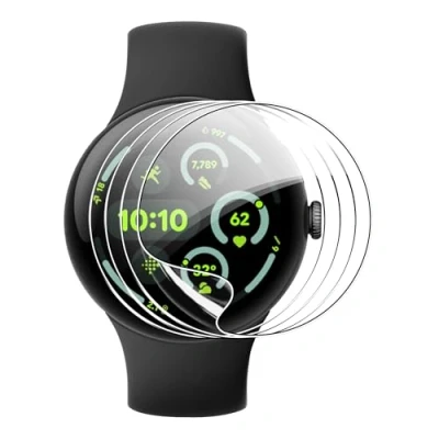 Immagine di FDHYFGDY 4 Pezzi pellicole protettive per Google Pixel Watch 3 45mm, TPU flessibile, iwatch Proteggi schermo da senza bolle, pellicola display trasparente HD morbida, copertura completa