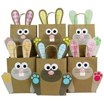 Immagine di Papierdrachen Sacchetti per regali fai da te Pasqua con colorato coniglietto di riempire a piacere confezionare bambini e adulti