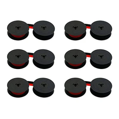 Immagine di Printerfield 6 Pack Compatible Typewriter Ink Spool Ribbon for Olivetti GR.4/GR.8 Calculator GR4 Black&amp;Red