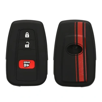 Immagine di kwmobile Custodia Coprichiave Compatibile con Toyota 2 tasti Smart Key Cover Copritelecomando Chiave Auto Copri Chiavi Macchina Strisce Rally