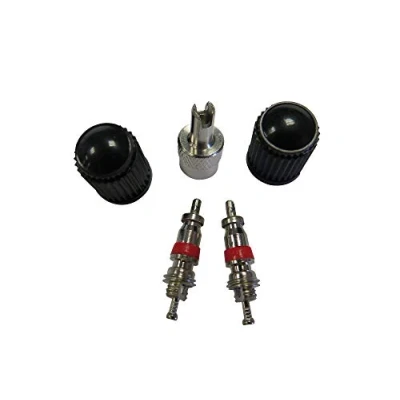 Immagine di FISCHER 85492 Unisex Set di valvole auto per adulti con attrezzi, 5 pezzi, nero/argento, normale